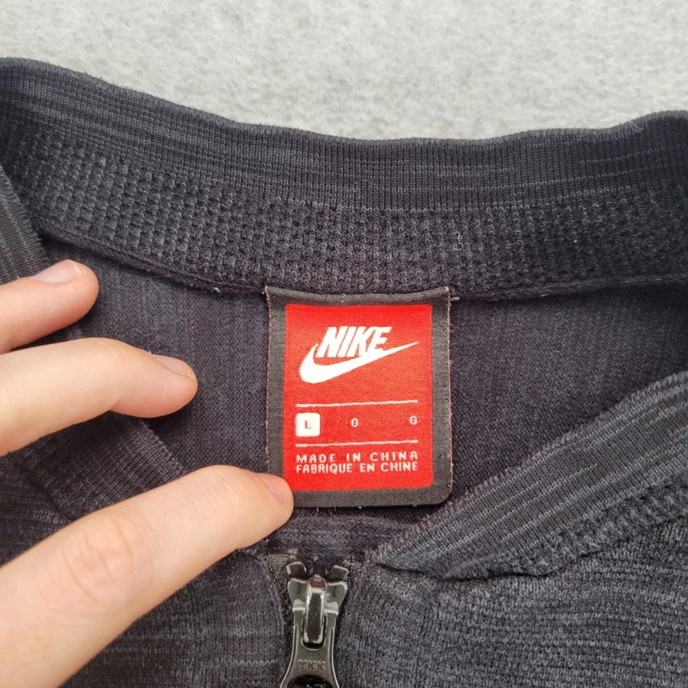 Nike Tech Knit Bomber Jacket Mens Large Black Full Zip 832178-010